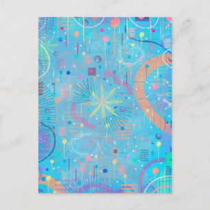Blue Pastels Dream Abstract Postcard