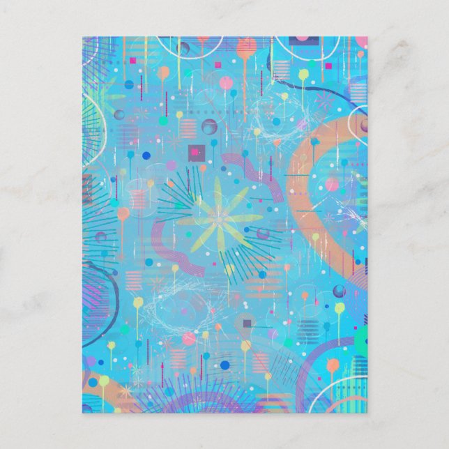 Blue Pastels Dream Abstract  Postcard (Front)