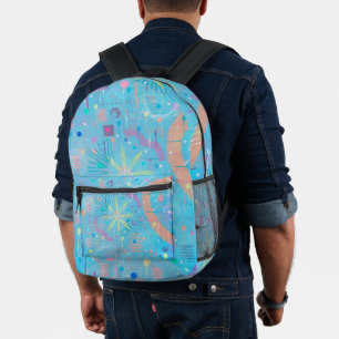 Blue Pastels Dream Abstract Printed Backpack