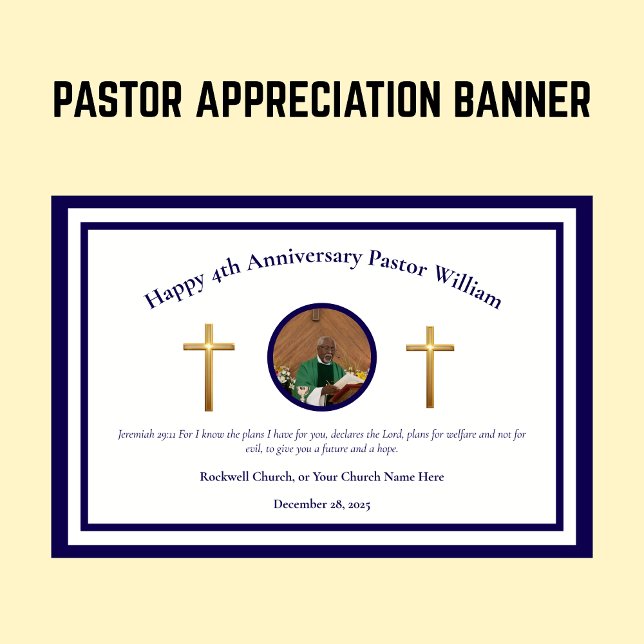 Blue Pastor Appreciation Church Anniversary Event  Banner (Creator Uploaded)
