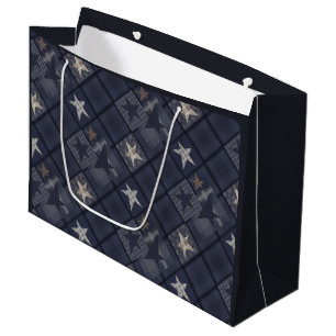 Blue patch large gift bag