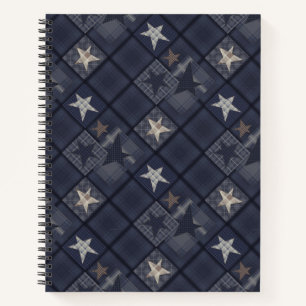Blue patchwork notebook