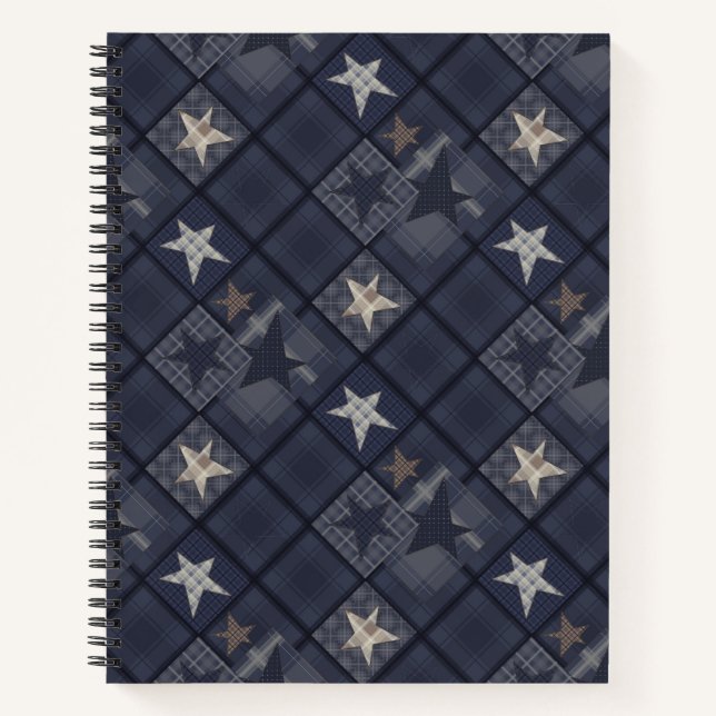 Blue patchwork notebook (Front)