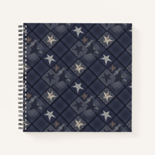 Blue patchwork notebook