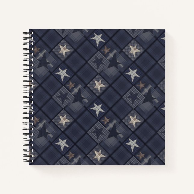 Blue patchwork notebook (Front)