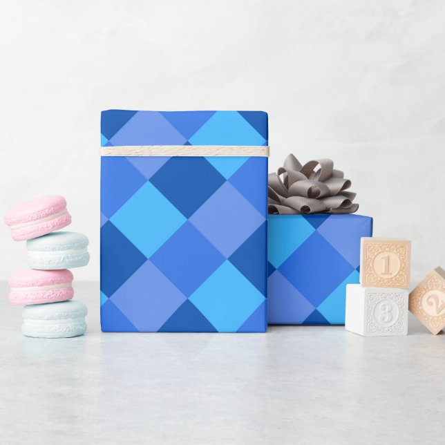 Blue Patchwork Wrapping Paper (Baby Shower)