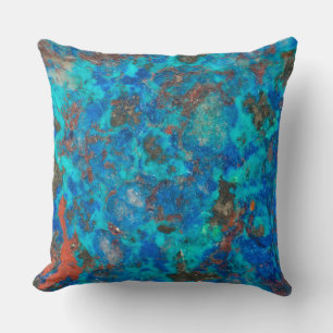 Blue patterened Shattuckite Cushion