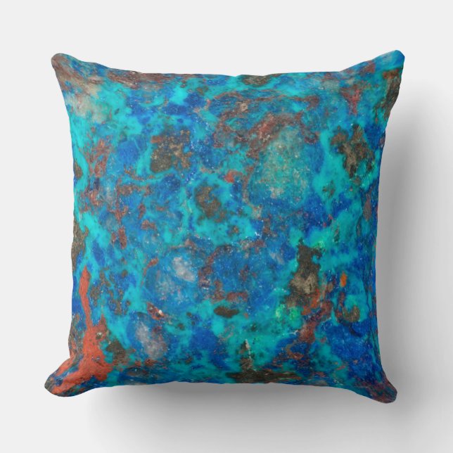 Blue patterened Shattuckite Cushion (Front)