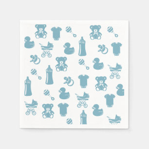 Blue Pattern Baby Shower  Napkin