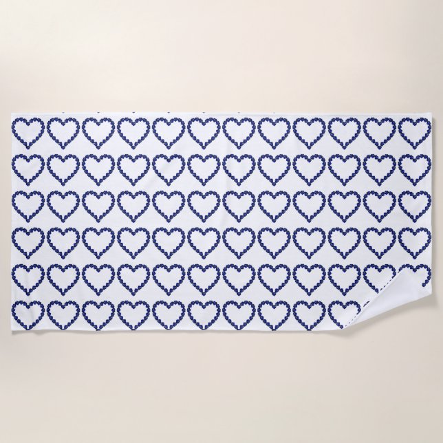 Blue Pattern  Beach Towel (Front)