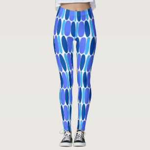 Blue Pattern Colourful Shapes Leggings