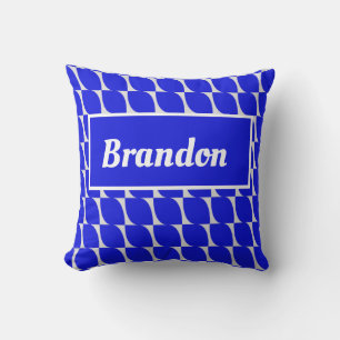 Blue pattern customisable name  cushion