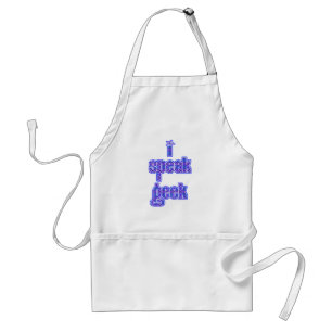Blue Pattern I Speak Geek Standard Apron