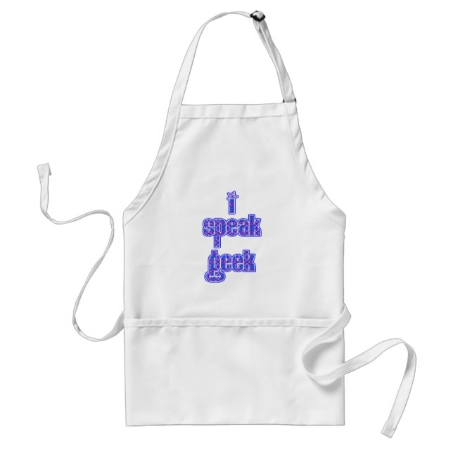 Blue Pattern I Speak Geek Standard Apron (Front)