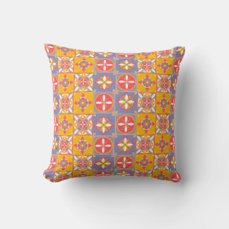 Blue pattern in cheerful colors cushion