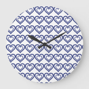 Blue Pattern Large Clock