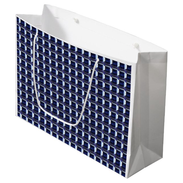 Blue Pattern  Large Gift Bag (Front Angled)