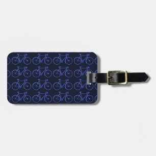 Blue pattern of bikes luggage tag