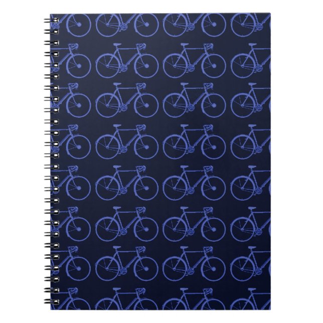 Blue pattern of bikes notebook (Front)