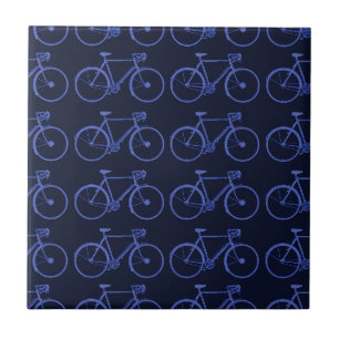 Blue pattern of bikes tile