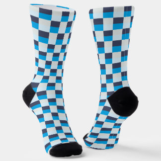 Blue pattern of Gray and Blue Socks