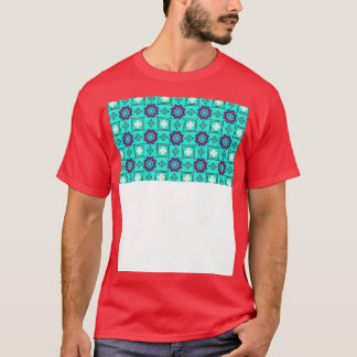 blue pattern retro mosaic pattern T-Shirt