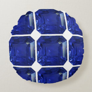 Blue Pattern  Round Cushion