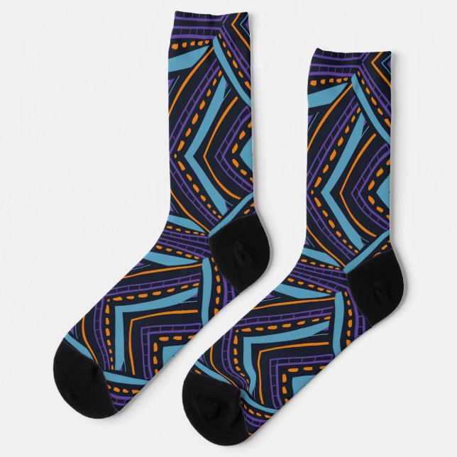 BLUE PATTERN SOCKS (Left)