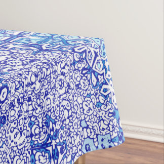 Blue pattern tablecloth for home decor