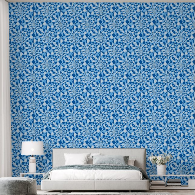 Blue Pattern Wallpaper (Bedroom)
