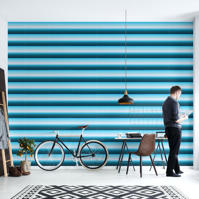 Blue Pattern Wallpaper (Living Room)