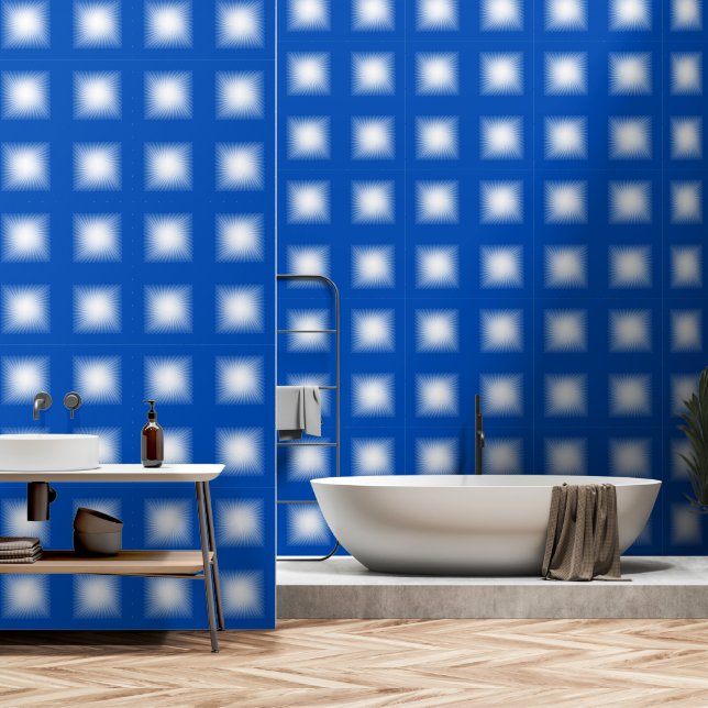Blue Pattern Wallpaper (Bathroom)