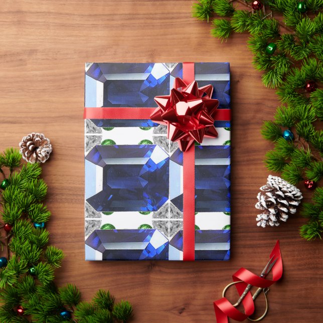 Blue Pattern  Wrapping Paper (Holiday Gift)
