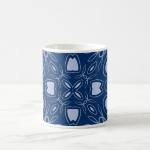 blue patterned coffee mug