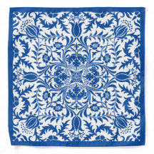 Blue Patterned Scarf Bandanna
