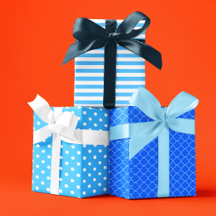 Blue Patterned Wrapping Paper Sheet