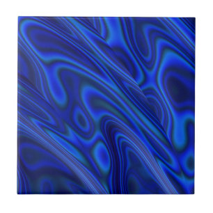 Blue Paua Abalone Shell Fractal Abstract Pattern  Tile