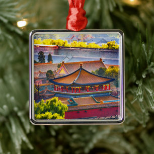 Blue Pavilion, Forbidden City Metal Tree Decoration