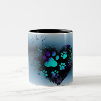 Blue Paw Heart Mug