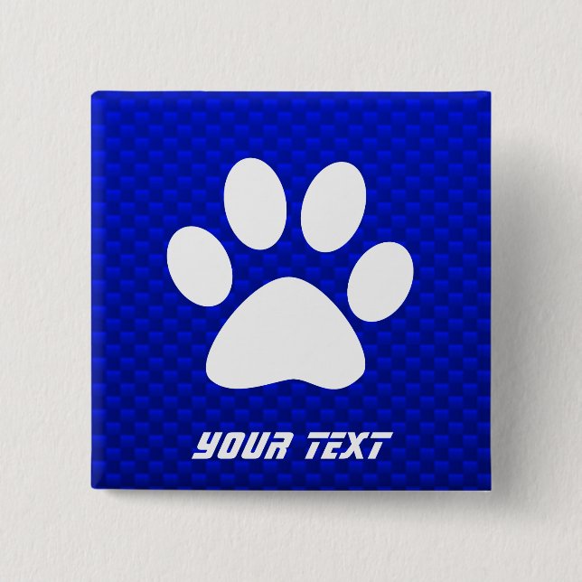 Blue Paw Print 15 Cm Square Badge (Front)