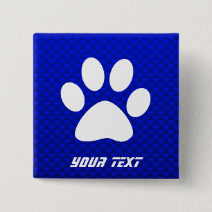 Blue Paw Print 15 Cm Square Badge