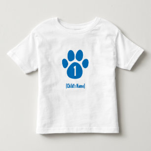 Blue Paw Print Birthday Toddler T-Shirt