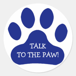 Blue Paw Print Classic Round Sticker