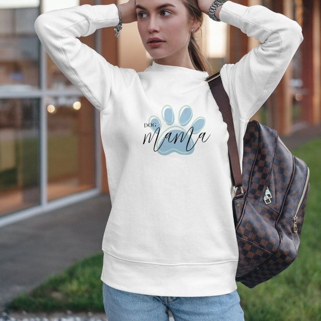 Blue Paw Print Dog Mum Crewneck  Sweatshirt (Creator Uploaded)