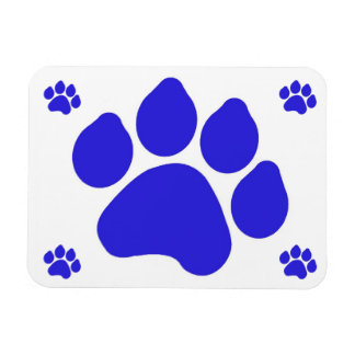 Blue Paw Print Flexible Magnet