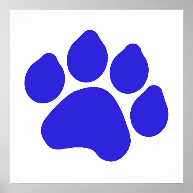 Blue Paw Print Poster (Front)