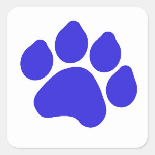 Blue Paw Print Square Sticker