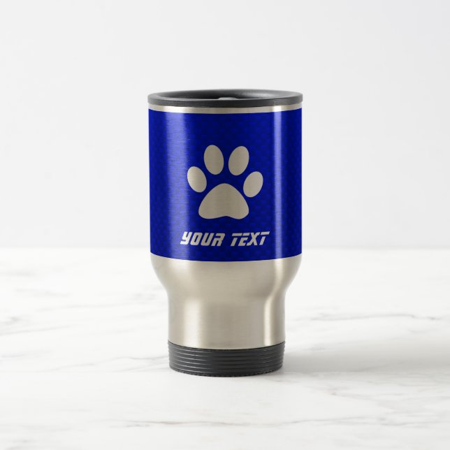 Blue Paw Print Travel Mug (Center)
