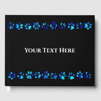Blue Paw Prints - Guest Book