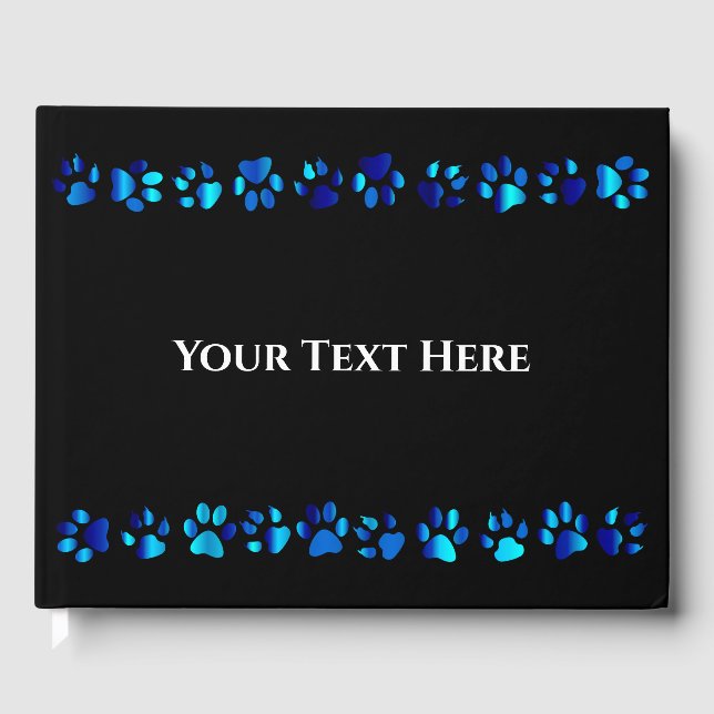 Blue Paw Prints - Guest Book (Front)